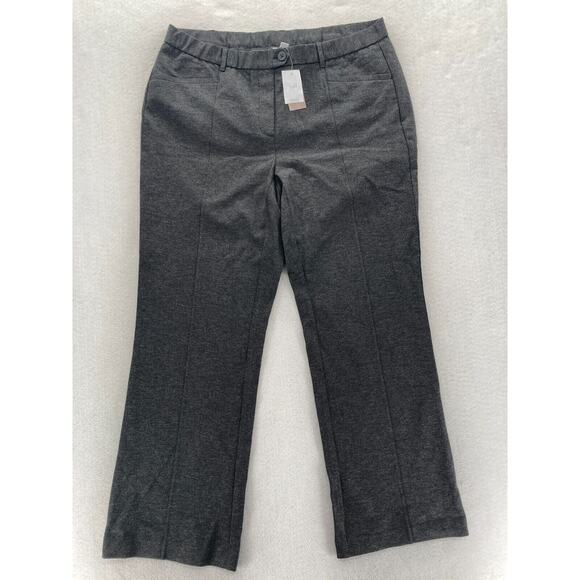 J. Jill Ponte Trouser Pants Women's XL Charcoal Gray Stretch Relaxed Career NWT - Picture 1 of 13